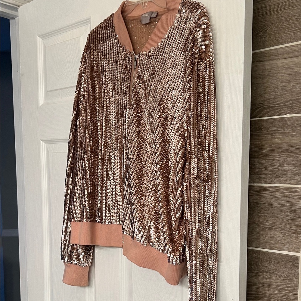 ASOS Pink Sequin Embellished Jacket